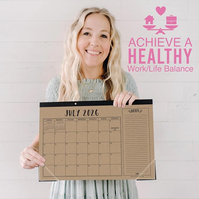 Hadley Designs Large Teacher Desk Calendar 2026-2027 - Desktop Calendar 2026, 18-Month Academic Desk Calendars for School, Home & Office, Cute Classroom Must Haves, Back to School Teacher Gifts