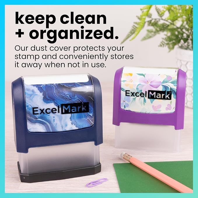 ExcelMark Custom Return Address Stamp (Maroon, Signature Frame) | Custom Return Address Stamp with Elegant Designs, Vibrant Colors & Patterns – Perfect for Mail, Invitations & Gifts