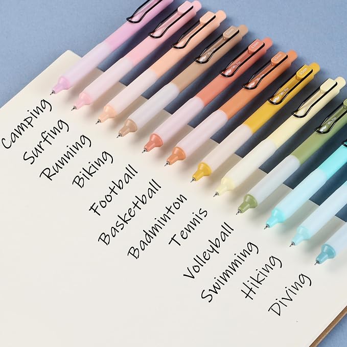 Mr. Pen- Retractable Gel Pens, 12 Pack, Black Ink, Pastel Barrels | Fine Point 0.5 mm, Fast Dry, Smooth Writing, Cute Pens for Drawing, Writing Planner and School Supplies