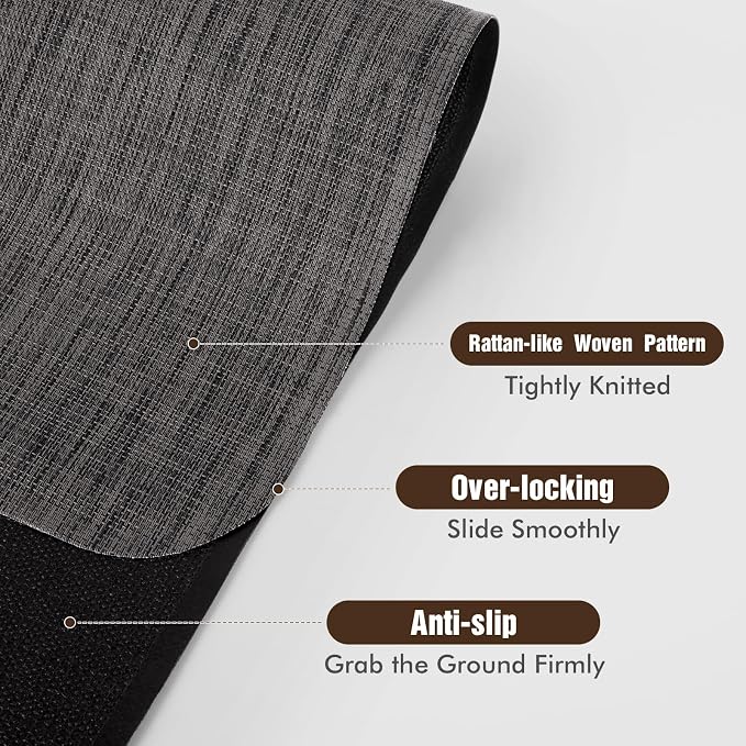Blvornl Office Chair Mat for Hardwood Floor, 45"x 53" Desk Chair Mat for Hard Wood and Tile Floor, Large Anti-Slip Hard Floor Protector, PVC Mat Desk Rug for Office Home, Black