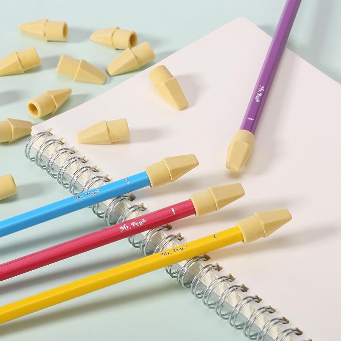 Mr. Pen- Pencil Eraser Toppers, 120 Pack, Yellow, Cap Erasers | Pencil Top Erasers, Eraser Caps, Tops for Pencils