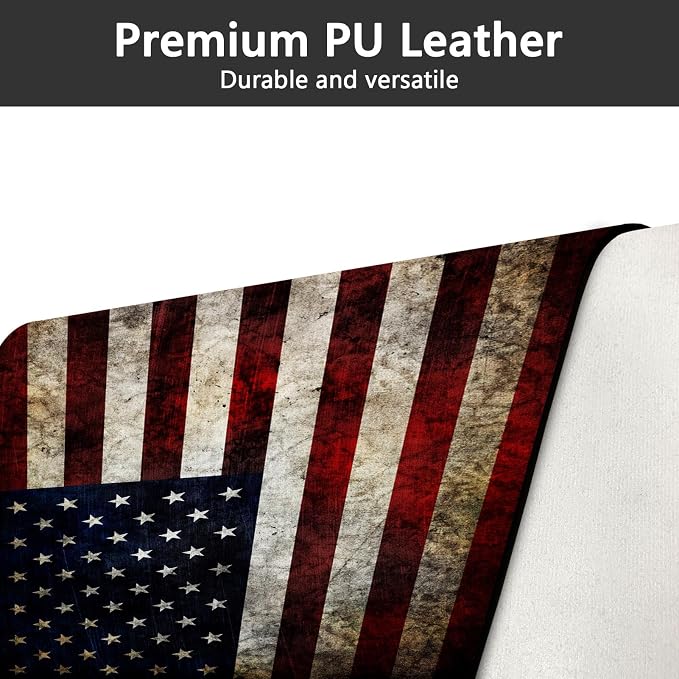 Britimes American Flag Desk Mat Deak Pad Non-Slip PU Leather Large Keyboard Mouse Pad Office Desktop Accessories for Office,Work,Home Decor(31.5"X15.7")