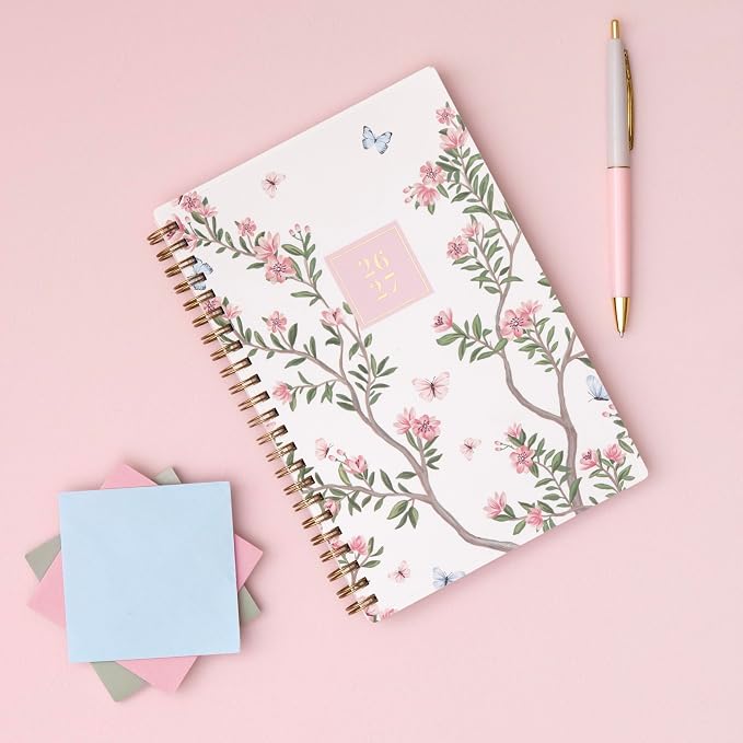 Blue Sky 2026-2027 Weekly & Monthly Academic Planner, 5"x8", Cherie | July 2026 - June 2027, Flexible Cover, Wirebound, Laminated Tabs, Storage Pocket, Stickers, Academic Year, Rachel Parcell