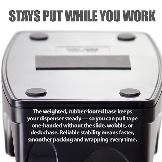 Officemate Recycled 2-in-1 Heavy Duty Tape Dispenser, 1" and 3" Cores, Black (96690)