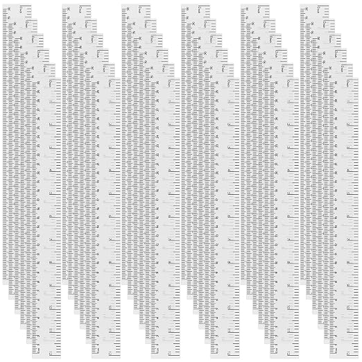 36 Pack 12 Inch Clear White Plastic Rulers Bulk, Transparent Metric Rulers with Centimeters and Inches, Straight Measuring Rulers for Kids Classroom School Office Home Supplies