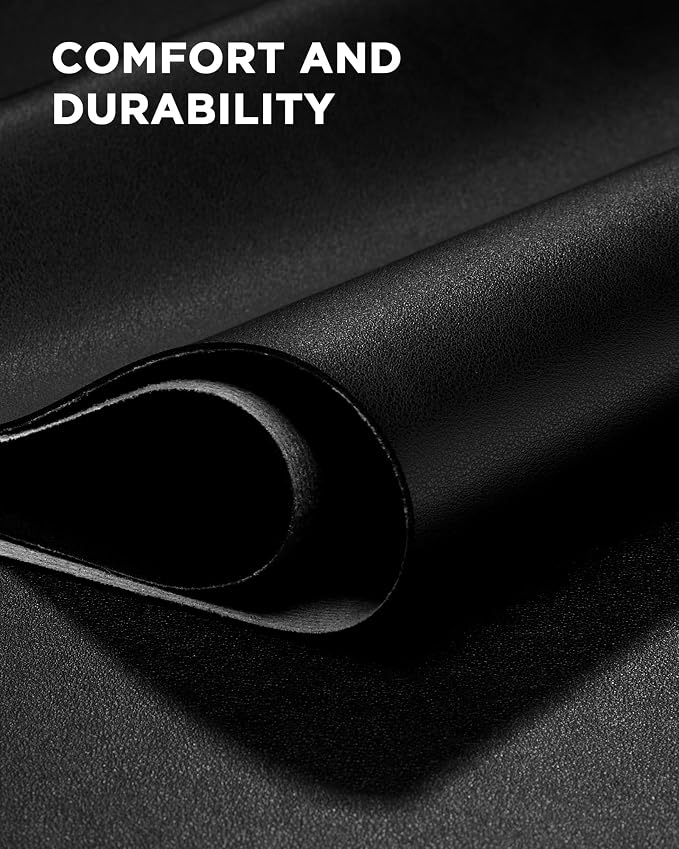 YSAGi 47.2" x 24" Large PU Leather Desk Mat for Keyboard and Mouse - Waterproof Non-Slip Desk Pad Protector for Office, Home, Writing Desk, Black