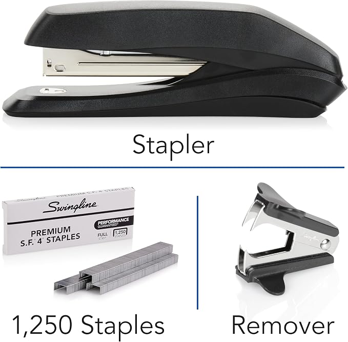 Swingline Stapler Value Pack, 20 Sheet Capacity, Jam Free, includes Stapler, 1250 Staples and Staple Remover, Black (54567)