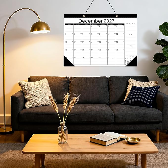 MZD8391 Desk Calendar 2026-2027, Jul 2026-Dec 2027 18 Months, 17" x 12" | Large Desktop Academic Calendar, Wall Calendar, Monthly Planner, Julian Dates, Home School Office Planning Organization Gift