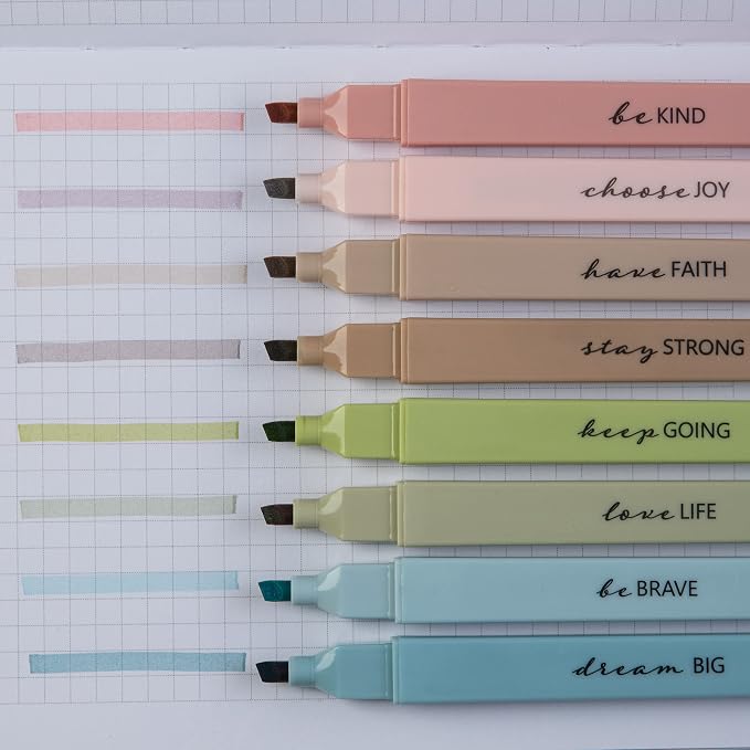 DIVERSEBEE Bible Highlighters with Soft Chisel Tip, 16 Pack Assorted Colors Pens No Bleed, Quick Dry Set, Cute Aesthetic Markers, Bible Study Journaling Supplies and Accessories (Earthy)