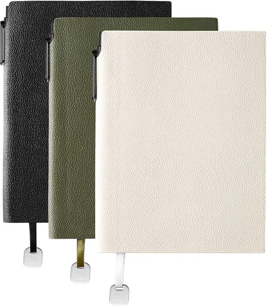 Lined Journal Notebook for Women A5 Softcover Journals for Writing 160 Pages Daily Journaling College Ruled Notebooks for Work School Note Taking, Business 6.38'' X 8.28'' (3pack-White/Army Green/Black)