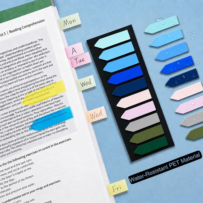 Ericter Arrow Sticky Tabs 1200 PCS Morandi Colors, Sticky Flags Page Markers, Book Annotation Tabs Writable, Translucent Sticky Notes Page Flags, Sticky Bookmarks for Books, Office Study Supplies