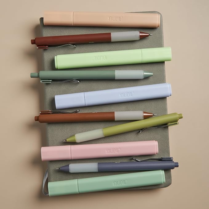 BLIEVE - Aesthetic Highlighters and Gel Pens With Soft Ink and Chisel Tip, Bible Highlighters and Pens No Bleed, Dry Fast Easy to Hold, for Bible Journaling Planner School Supplies (EARTHY)