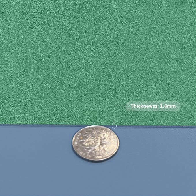 Leather Desk Mat,1.8mm Thick,17x60 Inch Desk Cover,Desk Protector Mat,Dresser Cover Top,Faux Leather Table Cover,Side Table Cover,Office Desk Cover(Grayish Blue+Dark Green,17x60)