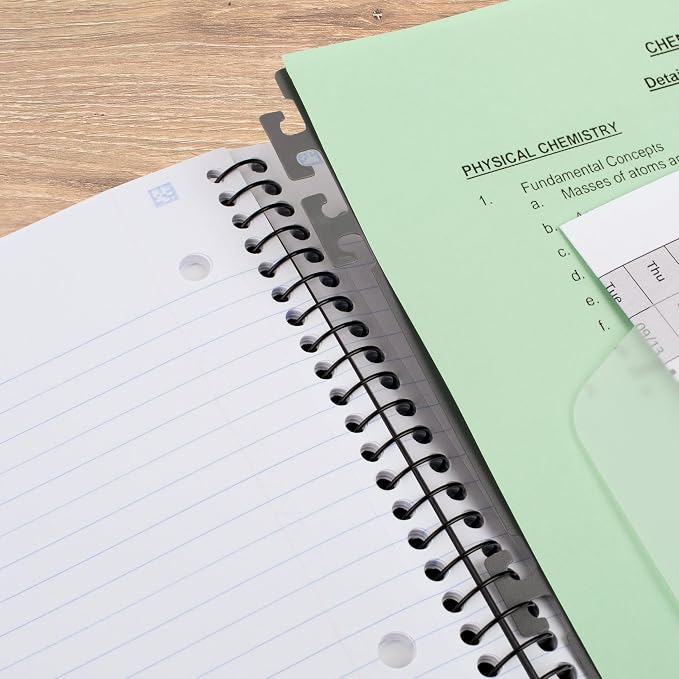 Five Star Advance Spiral Notebook + Study App, 3 Subject, 8.5" x 11" College Ruled Paper, 150 Sheets, Spiral Guard, Movable Tabbed Dividers, Prom Pink (820060R)
