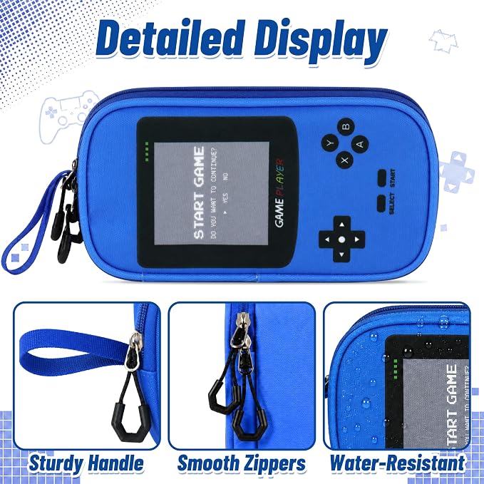Pencil Case for Boys, Large Capacity Pencil Pouch with Zipper Compartments, Gamer Pen Bag Organizer for School Kids Teens