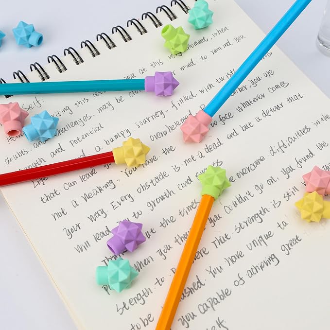 Mr. Pen- Pencil Top Erasers, 48 Pack, Latex-Free | No-Smudge Cap Pencil Erasers for Precise Erasing, Kids, Teachers, Studying Supplies