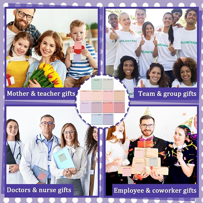 Yinder 24 Pcs Sticky Notes Gifts Bulk,Thank You,Aesthetics