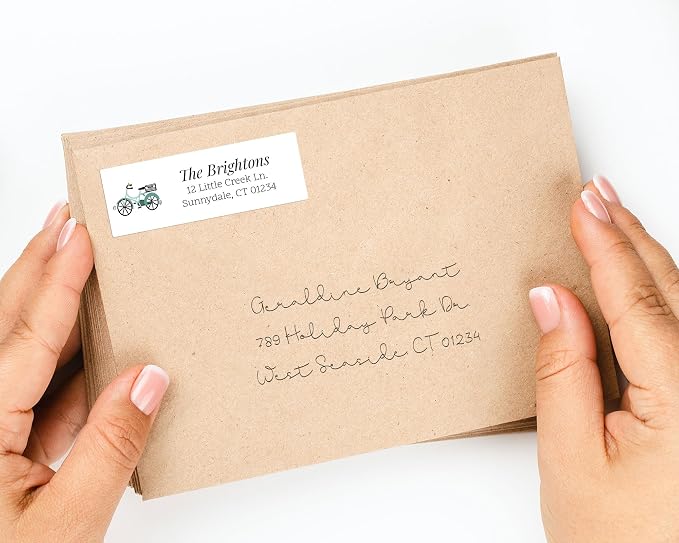 Personalized Return Address Labels - Simple & Stylish Illustrations Classic Style - Over 40 Images to Choose from - Custom Self Adhesive Stickers for Envelopes (60-960 Labels)