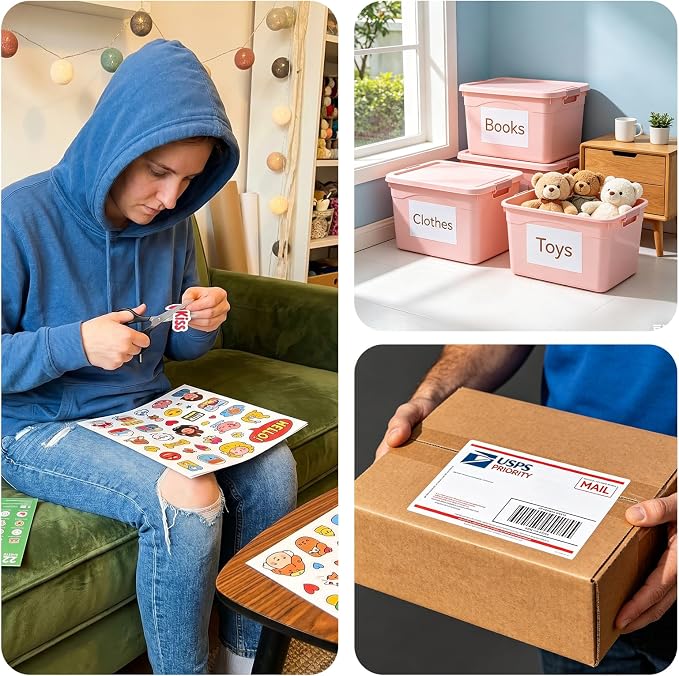 500Sheets Half Sheet Shipping Labels,2 Per Page Self Adhesive Mailing Labels,8.5" x 5.5" Sticker for Laser & Inkjet Printers Labels(1000 Labels)
