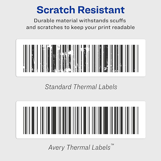 Avery Direct Thermal Address Labels, 1-1/8" x 3-1/2", White, Comparable to DYMO 30251, 130 Blank Labels per Roll, 2 Rolls, 260 Total (4150)