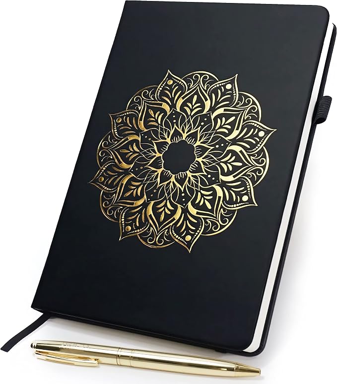 Veway Mandala Journal and Pen Gift Set - Vegan Leather Journal with Pen - Professional Diary for Women or Men - A5 Hardcover Fancy Notebook Gift Set - Index & 224 Lined Pages