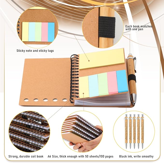 Jetec 12 Sets Inspirational Notebook Bulk Back to School Gifts Motivational Notebook with Pen and Sticky Notepad Employee Appreciation Gift for Teacher Student Coworker School Office (Amazing)