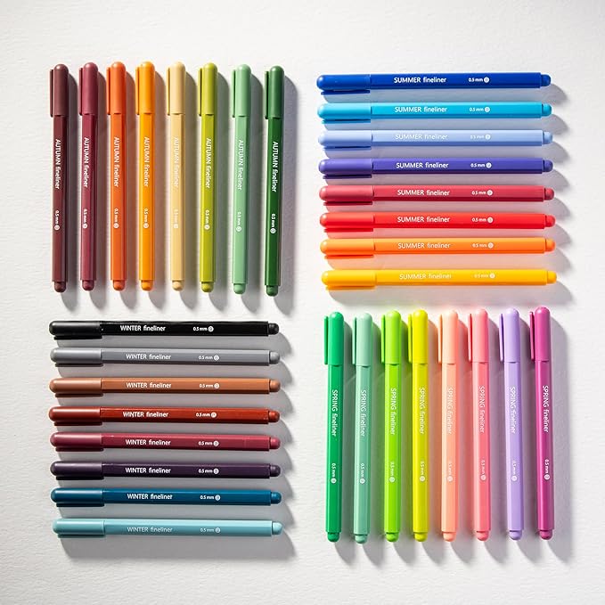 DIVERSEBEE Fine Tip Pens, 0.5mm Fine Point, Assorted Colors (Autumn) | 8 Bible Pens No Bleed Through Fineliners, Markers for Journaling, Bible Study Journaling Supplies and Accessories