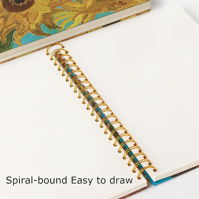 A4 Spiral-Bound Sketchbook，SuyuanArt Sketch Paper Pad, 120 Pages (60sheets) of Premium 160 GSM Smooth Thick Paper, Mixed Media Sketch Book Drawing and Sketching for Kids Adults