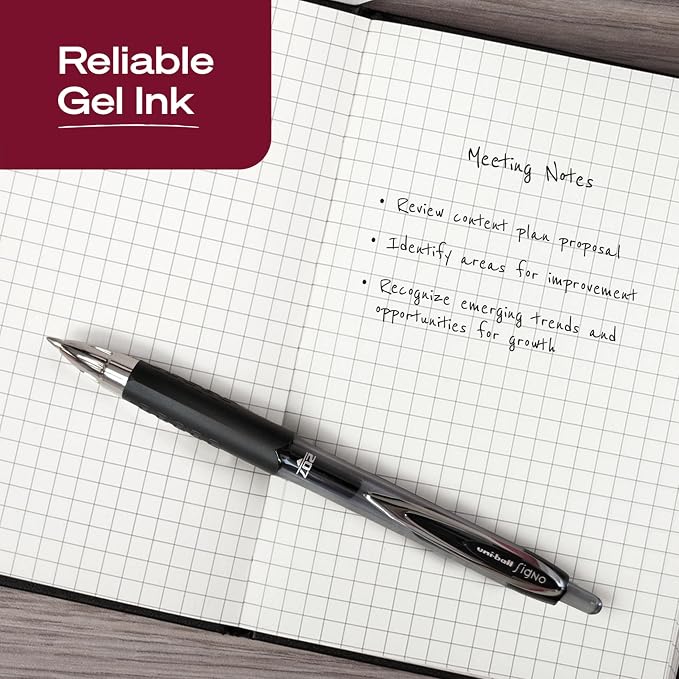 uniball™ 207 Gel Pens, Black Ink, 0.7mm Medium Point, Retractable, 5 Count | Smooth Writing, Fraud-Resistant, uni Super Ink™