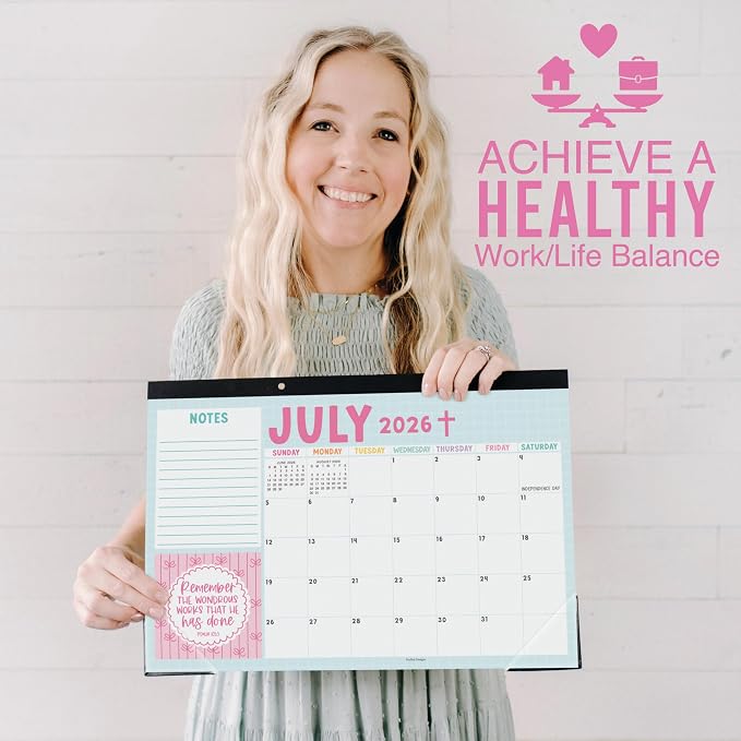 Hadley Designs Large Teacher Desk Calendar 2026-2027 - Desktop Calendar 2026, 18-Month Academic Desk Calendars for School, Home & Office, Cute Classroom Must Haves, Back to School Teacher Gifts