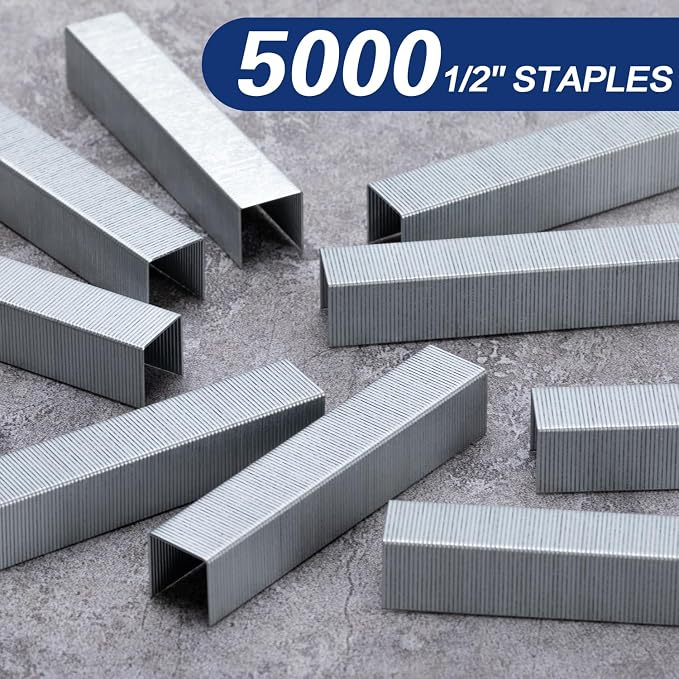 Deli Staples, Heavy Duty Staples for Heavy Duty Staplers, 1/2'' Length | 90 Sheet Capacity, 100/Strip, 5000/Box