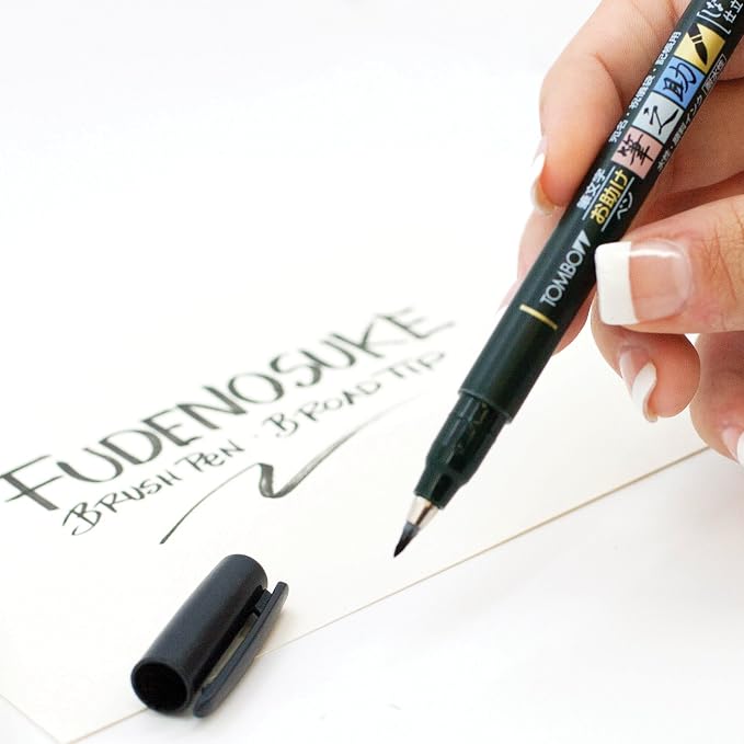 Tombow 82039 Fudenosuke Brush Pen, Soft Tip 5-Pack, Black