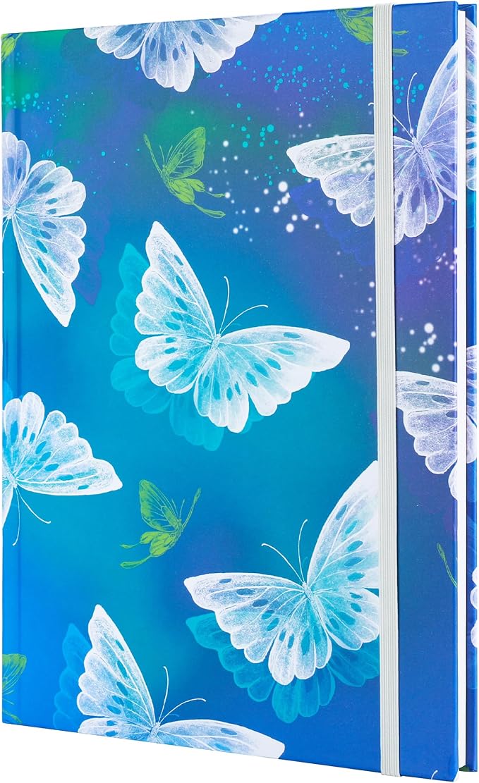 SIIXU A5 Colorful Journal Notebook, 192 Aesthetic Colored Pages, Blank | Hand-illustrated by an Artist, Elastic Closure, 2 Ribbon Bookmark, Unique Beautiful Pages, 100gsm No-bleed Paper,Lay-flat