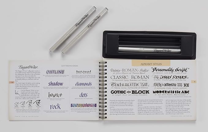 Speedball Textbook Project Kit, Includes 1.3 mm, 2.0 mm, and 3.0 mm Elegant Writer Calligraphy Markers Chisel Nib Tip Pens for Drawing, Journaling, and Scrapbooking