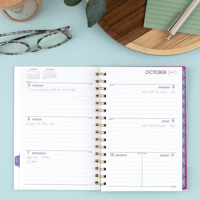 Mead Cambridge 2027 Planner, Weekly & Monthly, 15-Month Oct-Dec, 5.5" x 8.5", Neochrome (1805-200-27)