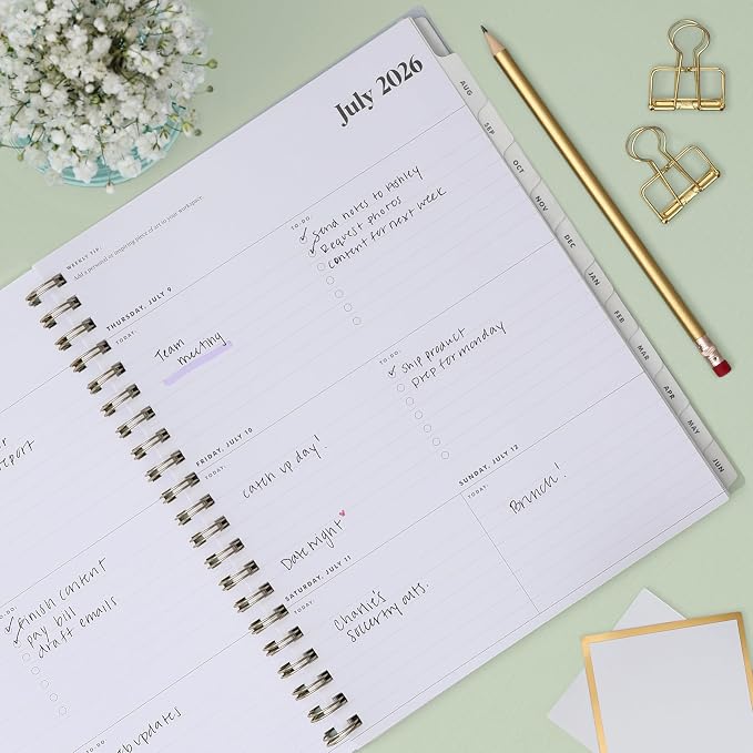 Blue Sky 2026-2027 Weekly & Monthly Academic Planner, 8.5"x11", Stratford | July 2026 - June 2027, Flexible Cover, Wirebound, Laminated Tabs, Storage Pocket, Stickers, Academic Year, The Everygirl