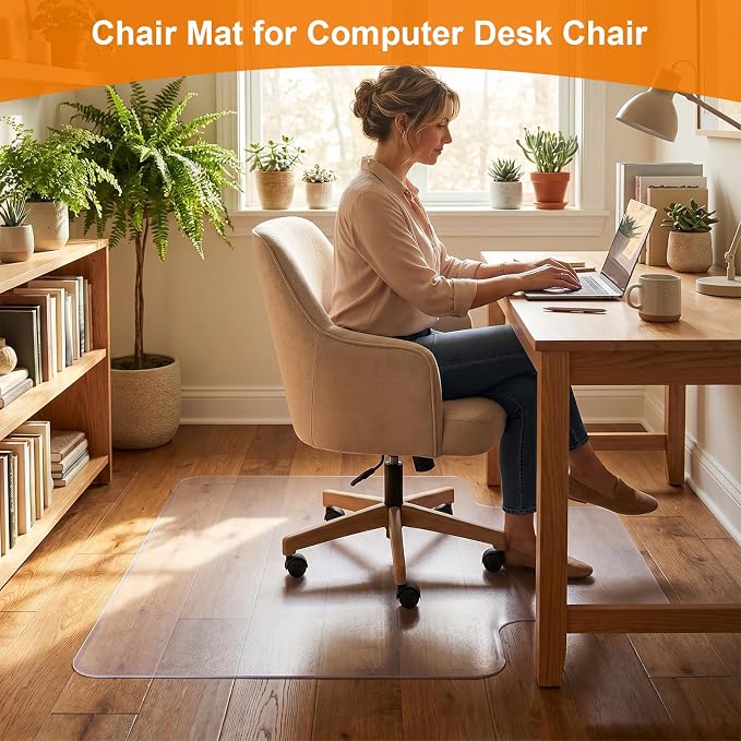 Chair Mat for Carpet- Low Pile (1/4" Thick) Carpet Protector (Hardfloor Mat)