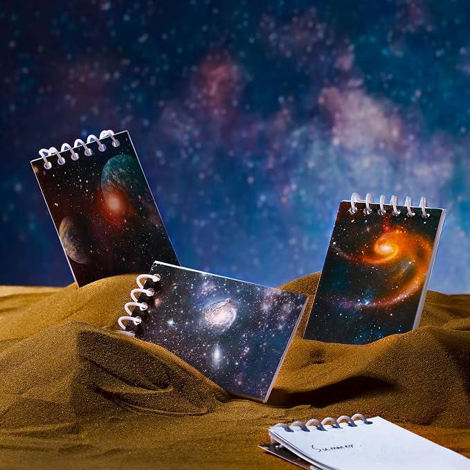 Tinlade 24 Pieces Space Party Favors Outer Space Galaxy Mini Notebooks Galaxy Party Favors Rocket Notebook Solar System Notepads Memo Planets Notepads for Office Reward Birthday Supplies