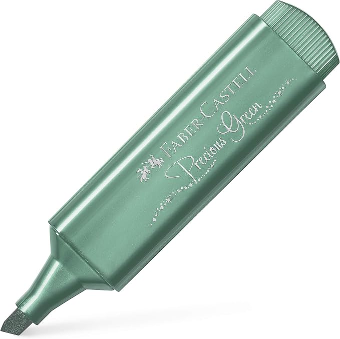 Faber-Castell Metallic Highlighter Set - Assortment of 8 Subtle Glitter Highlighter Markers - Note Taking and Journaling Supplies