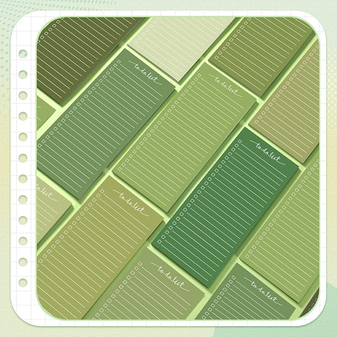 Censen 10 Pack 500 Sheets to Do List Notes Daily Checklist Notepad with 50 Sheets Undated Memo Pad Color Block Shopping List Weekly Plan Notepad Organizer Planners(Gradient Green,Lined)