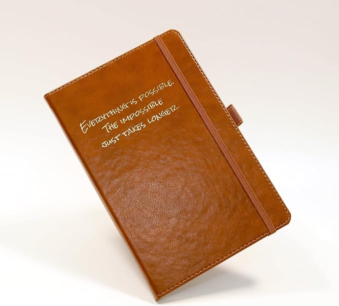 CustomDesign.Shop Personalized Custom Premium Hardcover A5 Notebook | Design A Truly Unique Journal | Gold Embossed Gift Idea (Brown)