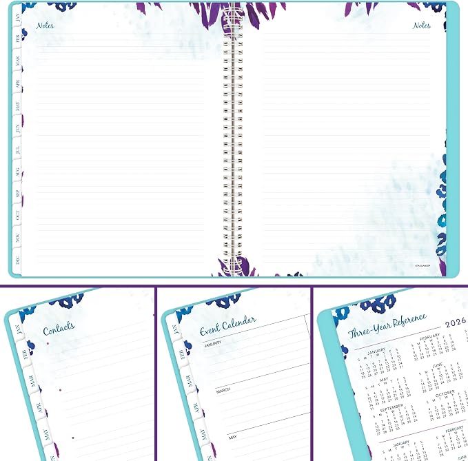AT-A-GLANCE 2027 Appointment Book Planner, Weekly & Monthly, 13-Month Jan-Jan, 8.5" x 11", Hourly, Wild Washes, Teal (523-905-27)
