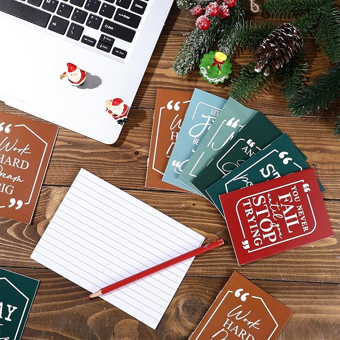 Fulmoon 100 Pcs Mini Notebooks Bulk Small Inspirational Pocket Notebooks Mini Journals Bulk Employee Appreciation Gifts Motivational Notepads for First Day of School Teacher Coworkers (Joyous Colors)