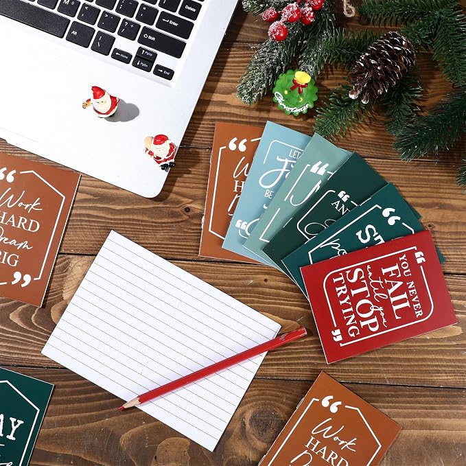 Fulmoon 30 Pcs Mini Notebooks Bulk Small Inspirational Pocket Notebooks Mini Journals Bulk Employee Appreciation Gifts Motivational Notepads for First Day of School Teacher Coworkers (Joyous Colors)