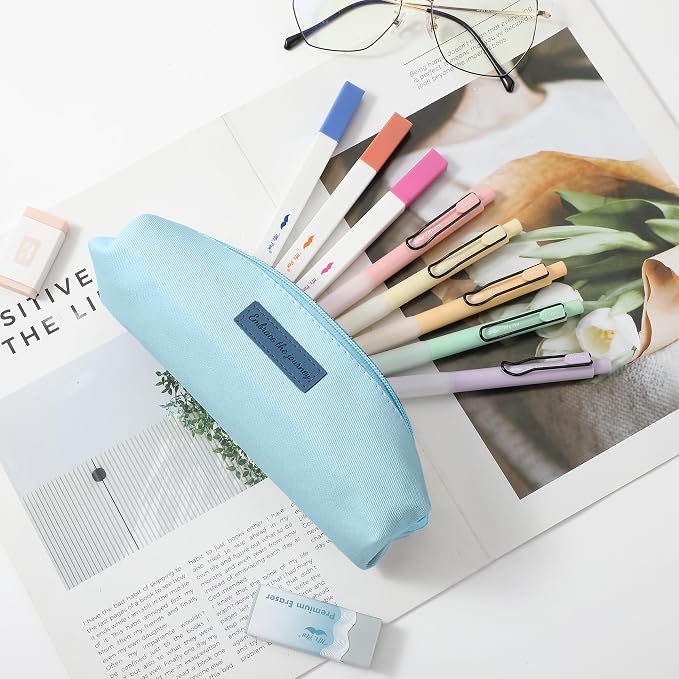 Mr. Pen- Cute Pencil Case Pouch, Multipurpose Canvas Bible Pencil Pouch | Smooth Zipper, Premium Material, Neat Stitches, Ideal for Stationery, Cosmetics, Electronics, School, Office, Travel