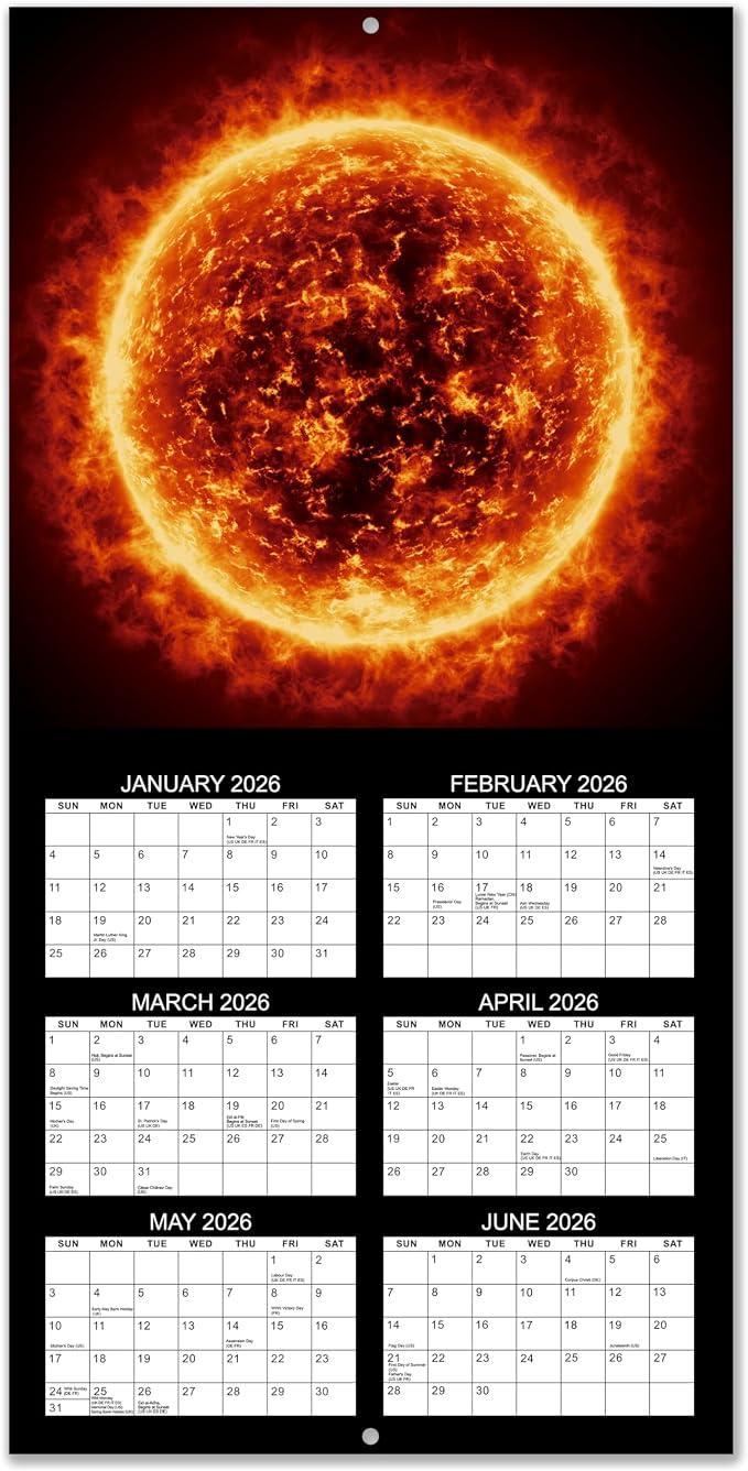 Calendar 2026-2027 - 2026-2027 Wall Calendar, Telescope Wall Calendar | Jul 2026 - Dec 2027, 12" x 24" (Open), Unruled Blocks(1.2" x 1.7") Calendar with Thick Glossy Paper, Printed clerly