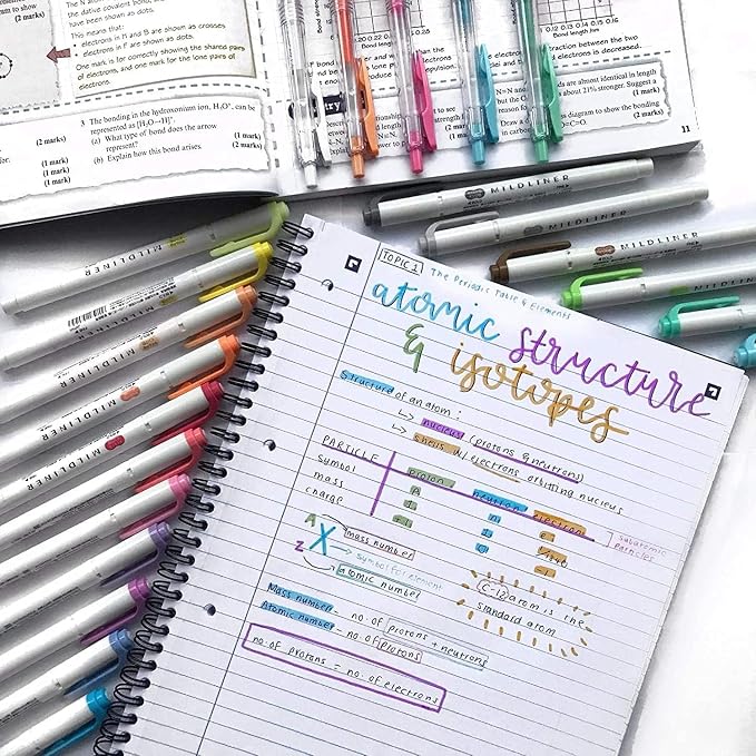 Zebra Pen Mildliner Double-Ended Highlighter Marker Set, Broad and Fine Point Tips, No Bleed, Ideal for Bible Highlighting Journaling, School and Office Supplies, 18 Assorted Colors, Pack of 18