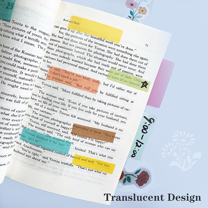ELII 500 PCS Tabs 2 Inch Book Tabs Sticky Index Tabs,File Tabs | Self Adhesive,Page Markers,Index Labels for Pages,Safety Material, Smooth Writing,Transparent,Waterproof,Repositionable