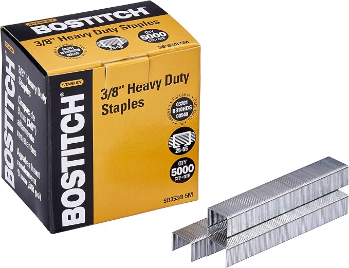 Bostitch Heavy Duty Premium Staples, 85–130 Sheets, 5/8" – 5,000 Count (SB353/8-5M)
