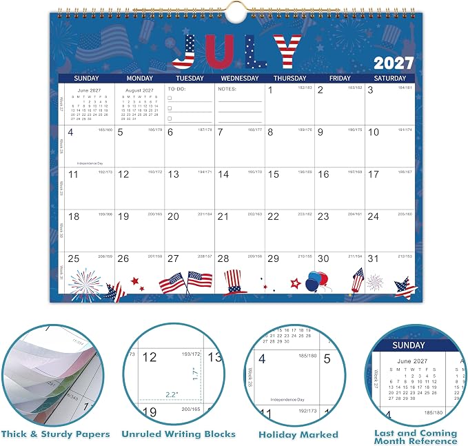 Calendar 2026-2028 - 2 Year Calendar 2026-2028, 24-Month Calendar, Wall Calendar 2026-2027, Jul. 2026 - Jun. 2028, 14.8" x 11.4", 2 Year Calendar, Thick Paper - 12 Themes